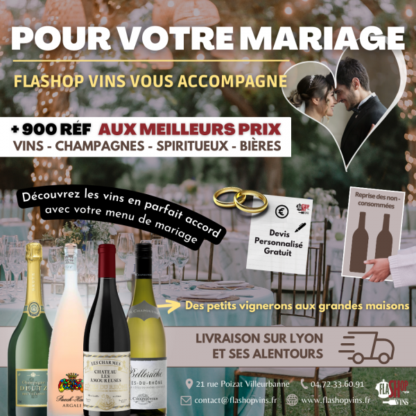 pour votre mariage flashop vins vous accompagne avec plus de 900 références de vins, champagnes, spiritueux et bières